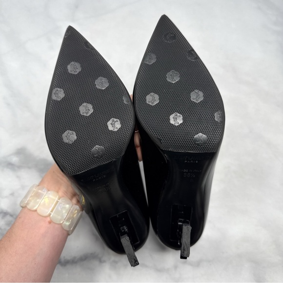 Saint Laurent Opyum 85 Patent YSL Stiletto Pointed Toe Pumps Heels Black 36.5 - Picture 10 of 16